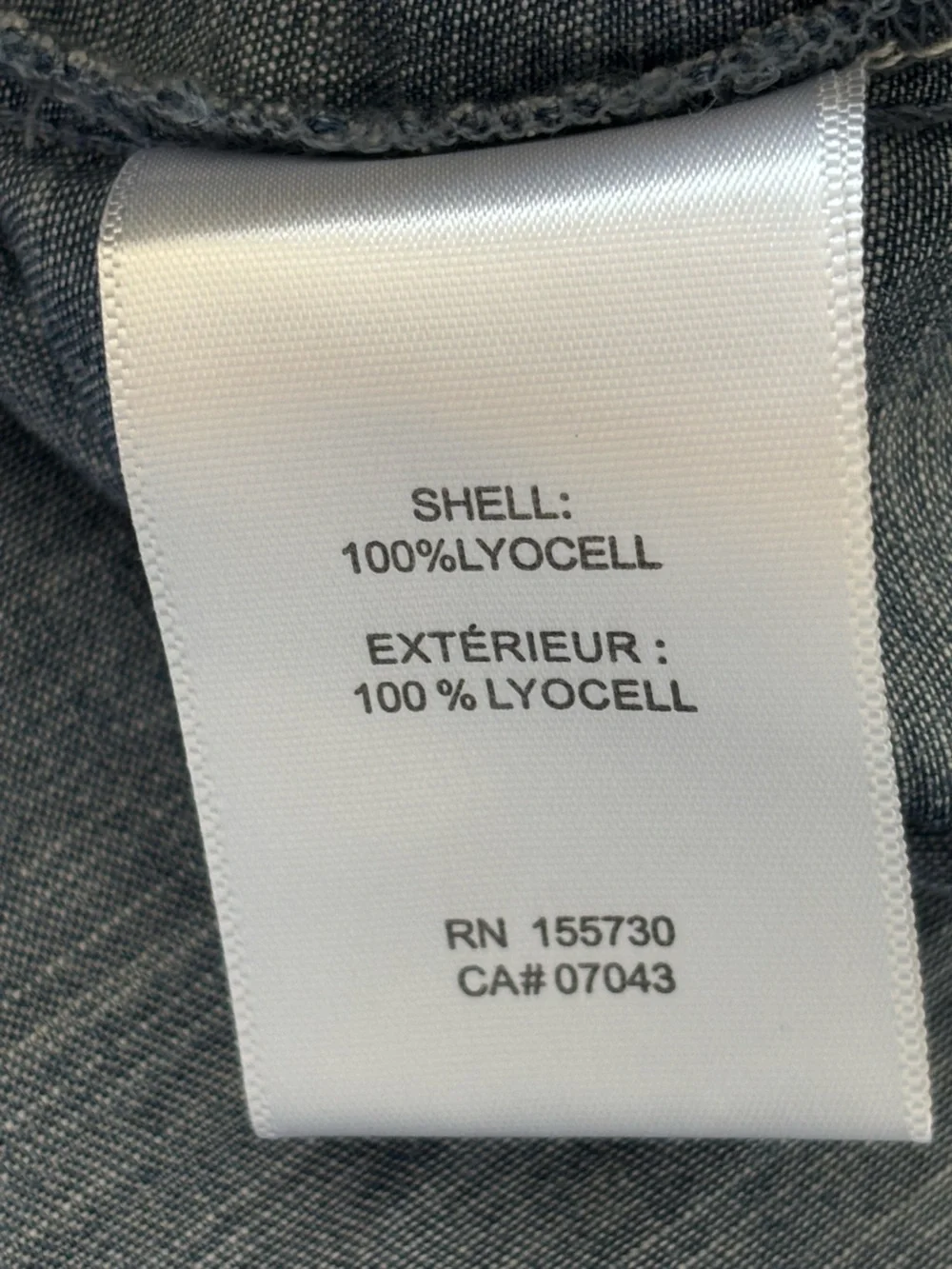 Jane + Delancey Ruffled Denim Chambray Button-Front V-Neck Top Size L Lyocell - Picture 4 of 9
